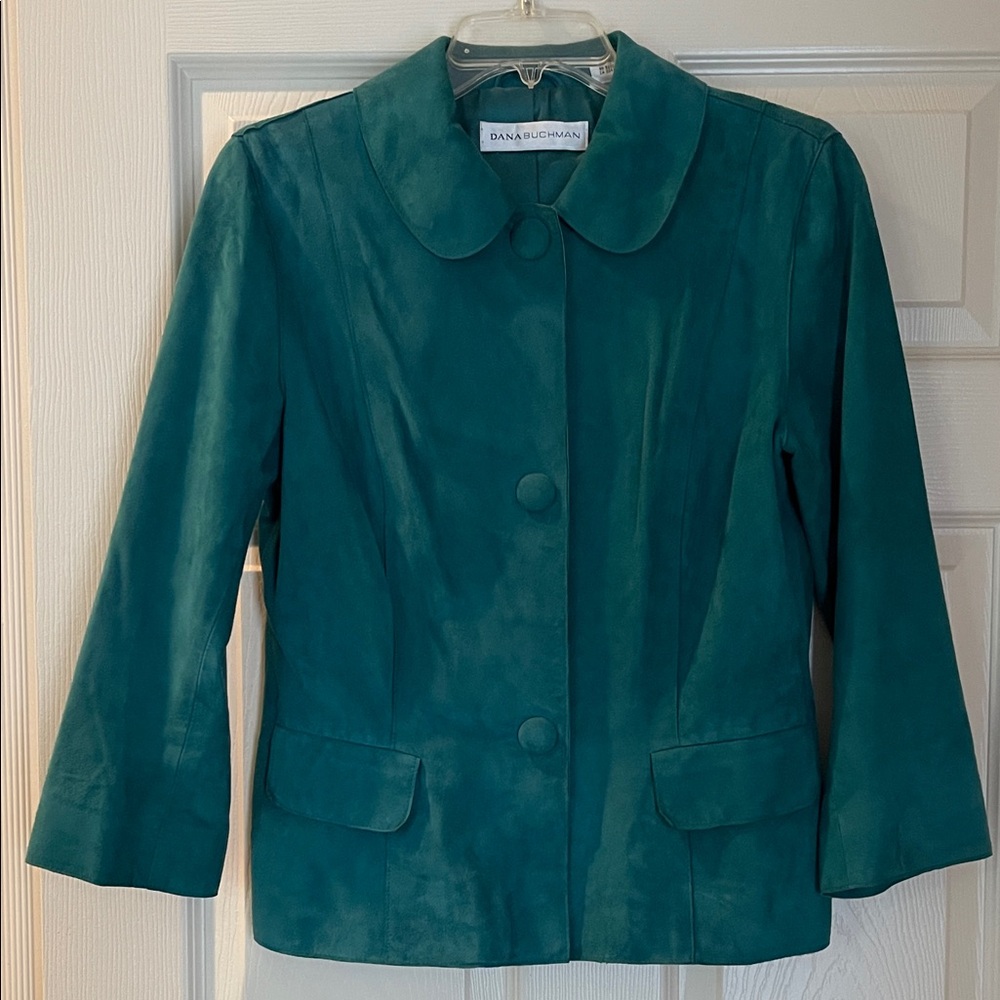 Dana Buchman Suede Teal Blazer
